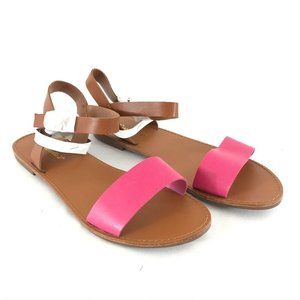 Breckelles Womens Sandals Leatherette Two Tone 9